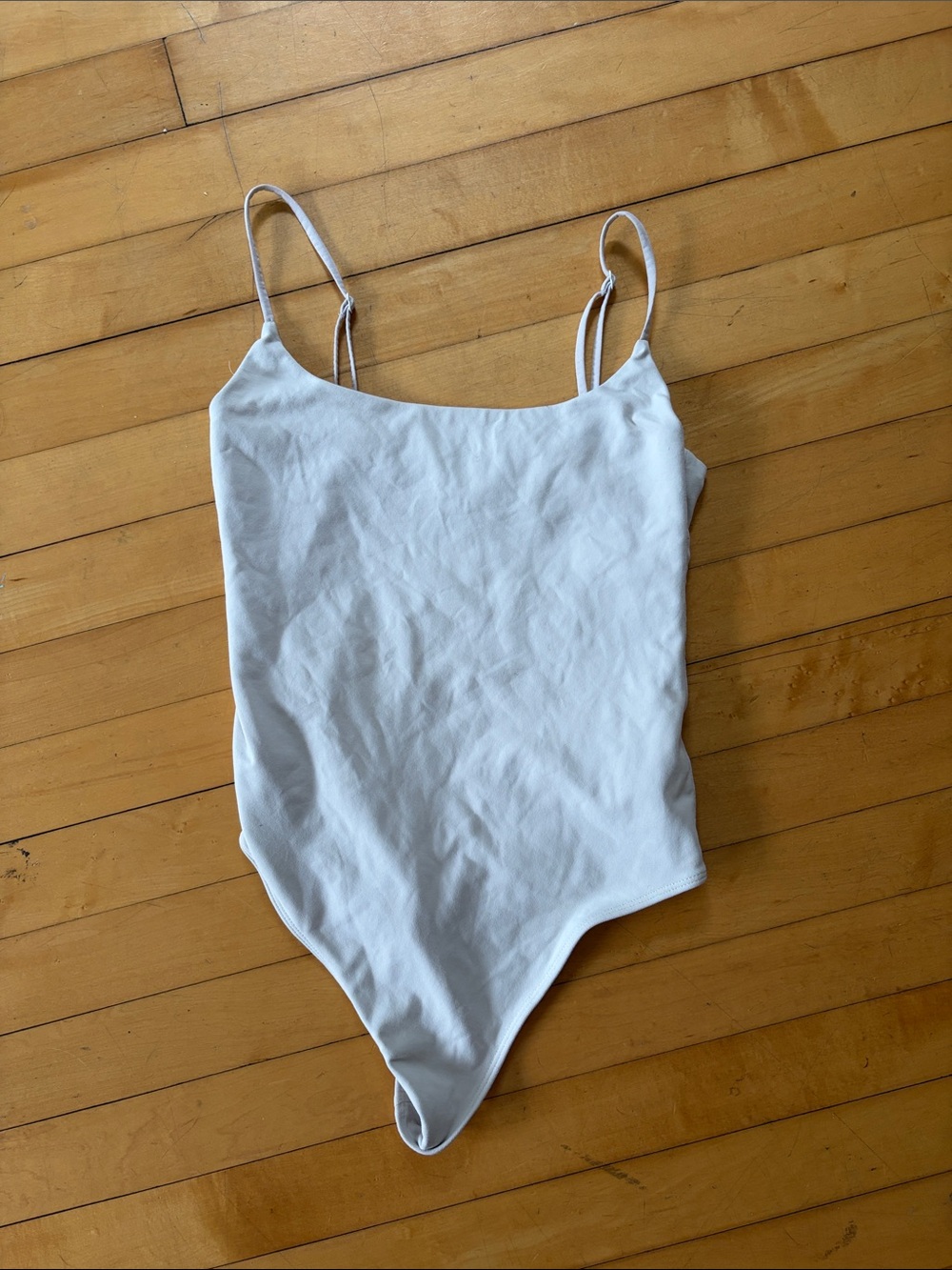 Babaton Cream Spaghetti Strap Bodysuit